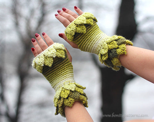 Leafy Fingerless Gloves