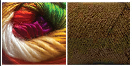 (NEW 100% Acrylic) COFFEE + COLORFUL DREAMING - Embossed Phoenix Scarf KIT