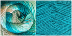 LIGHT BLUE + RAPSODY IN BLUE - Embossed Natura Shawl KIT