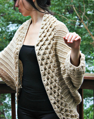 Cardigan Au Point Crocodile - Bonita Patterns