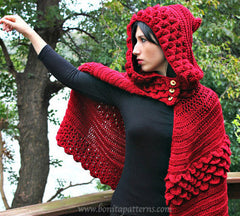 Trio Crocodile Stitch Hood & Hooded Cape - Bonita Patterns