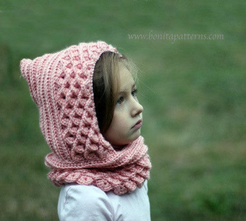 Trio Crocodile Stitch Hood & Hooded Cape - Bonita Patterns