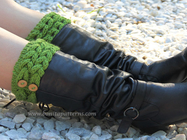 Knit-Look Braid Stitch Boot Toppers - Bonita Patterns