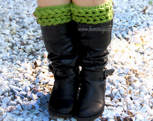 Knit-Look Braid Stitch Boot Toppers - Bonita Patterns