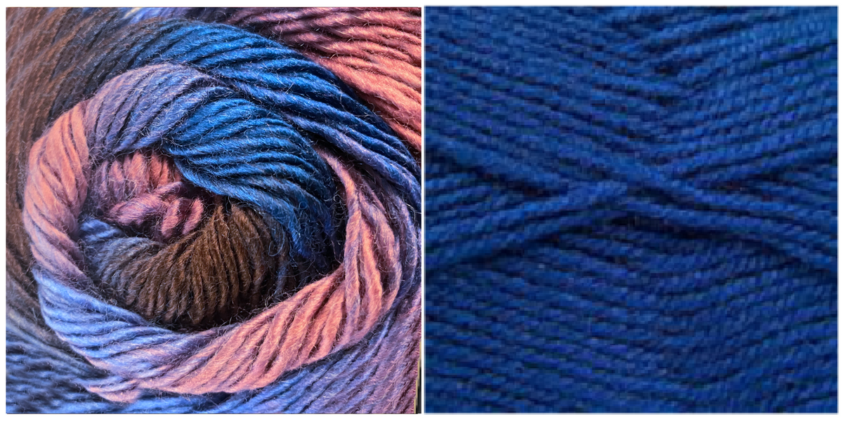 ROYAL BLUE + ANEMONA - Embossed Phoenix Vortex Shawl KIT