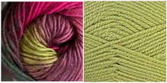 (100% Acrylic) SPRING GREEN + CALLA LILY - Embossed Natura Shawl KIT