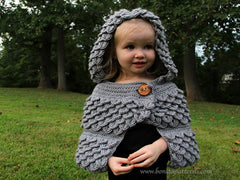 Crocodile Stitch Hooded Cape (baby & kids) - Bonita Patterns