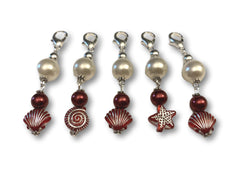 Marine S1 - Ref #014 Set of 5 stitch markers - Bonita Patterns