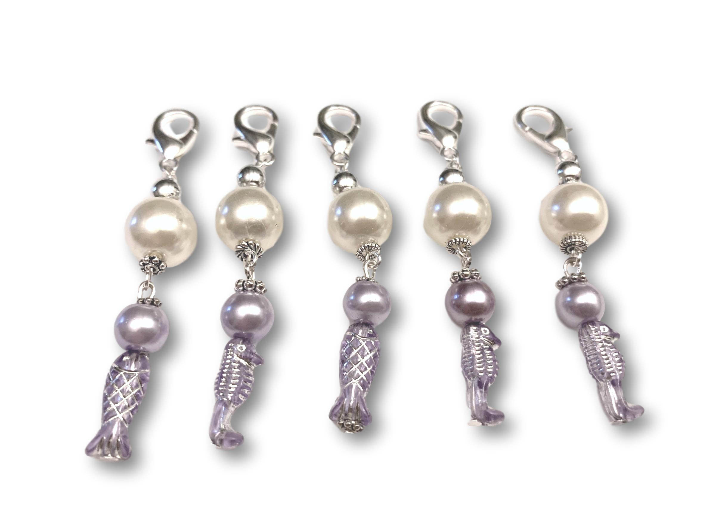 Marine S2 - Ref #020 Set of 5 stitch markers - Bonita Patterns