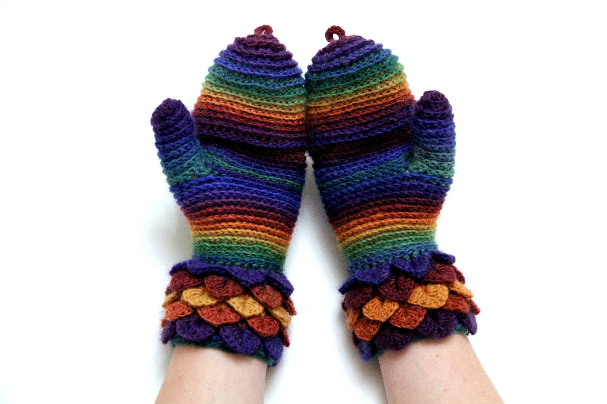 Crocodile Stitch Convertible Mittens - Bonita Patterns