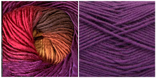 (100% Acrylic) PURPLE + ORCHID - Embossed Natura Shawl KIT