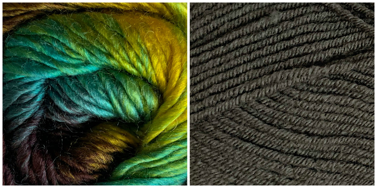 DARK GREY + TREASURE - Embossed Phoenix Vortex Shawl KIT