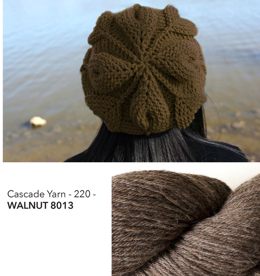 Embossed Leaves Slouch Hat Kit - Walnut - Bonita Patterns