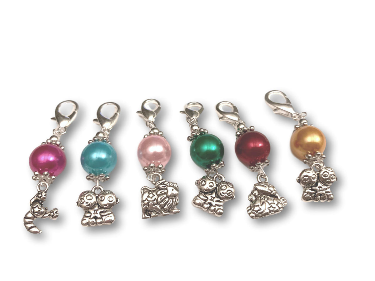 Zodiac Z1 - Ref #006 Set of 6 stitch markers - Bonita Patterns